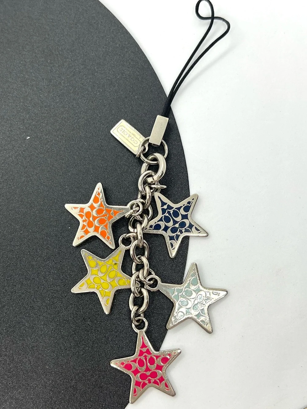 Coach Vintage Y2K Signature C Enamel Star Cluster Bag Charm Phone Strap